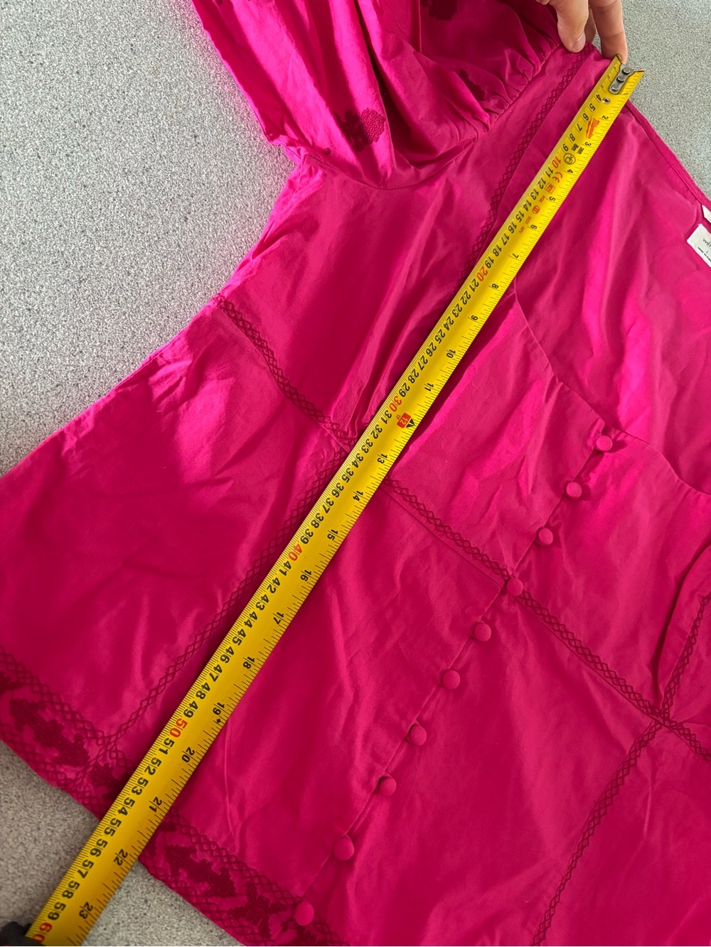 Wilfred La Bohème Fuchsia Embroidered Peasant Blouse Cottagecore Puff Sleeves - Picture 9 of 12